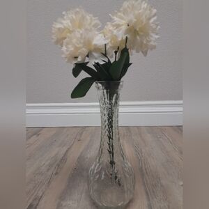 Vintage Glass Textured Maple Leaf FTD Vase  Size: 9" Unknown